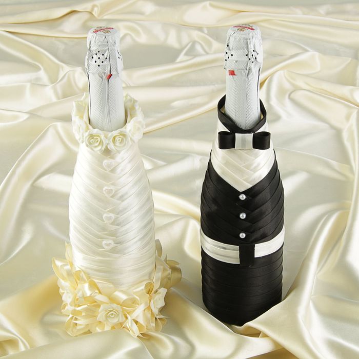 Набор украшений на шампанское «Элит-тубы» айвори