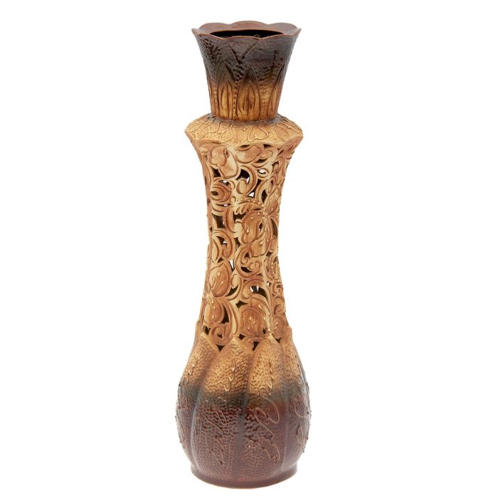 Ваза напольная "Лилиана" коричневая, ажур