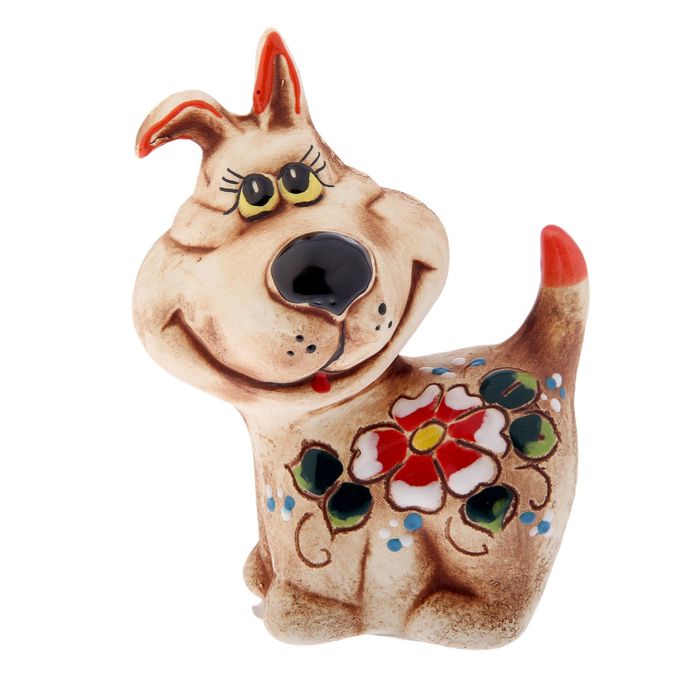 Статуэтка "Собака Дружок", шамот, микс