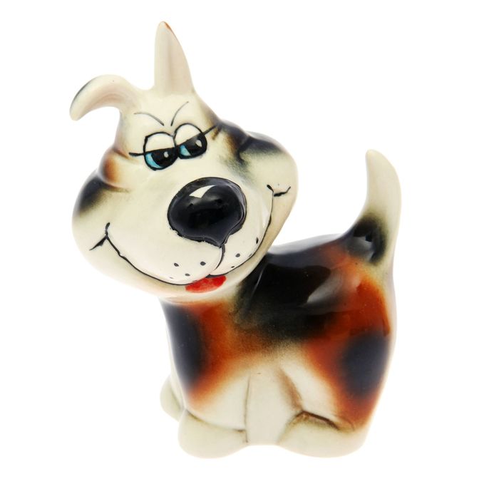 Статуэтка "Собака Хитрюга", глазурь, 10 x 7 x 14 см, микс
