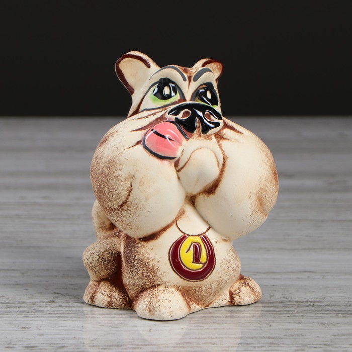 Статуэтка "Собака Буль" шамот, 10 x 12 x 13 см, микс