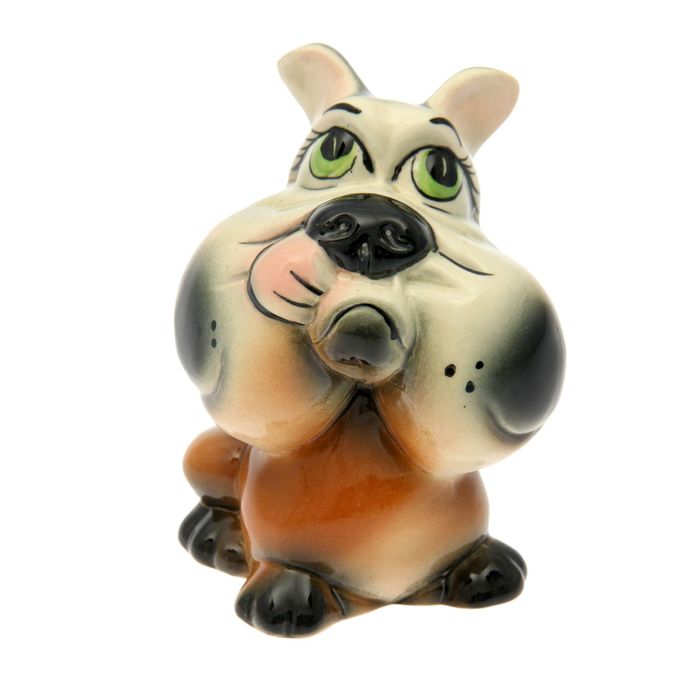 Статуэтка "Собака Буль", глазурь, 12 x 11 x 13,5 см, микс