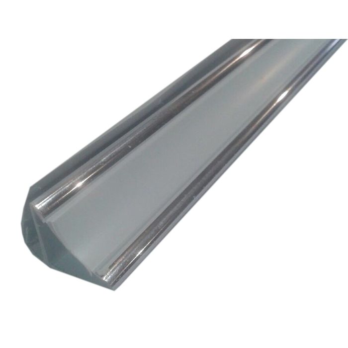 Плинтус ПВХ "Хром лёд", 3000 мм