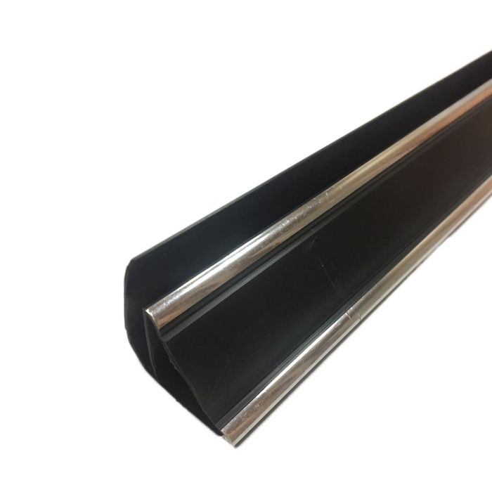 Плинтус ПВХ "Чёрный хром", 3000 мм