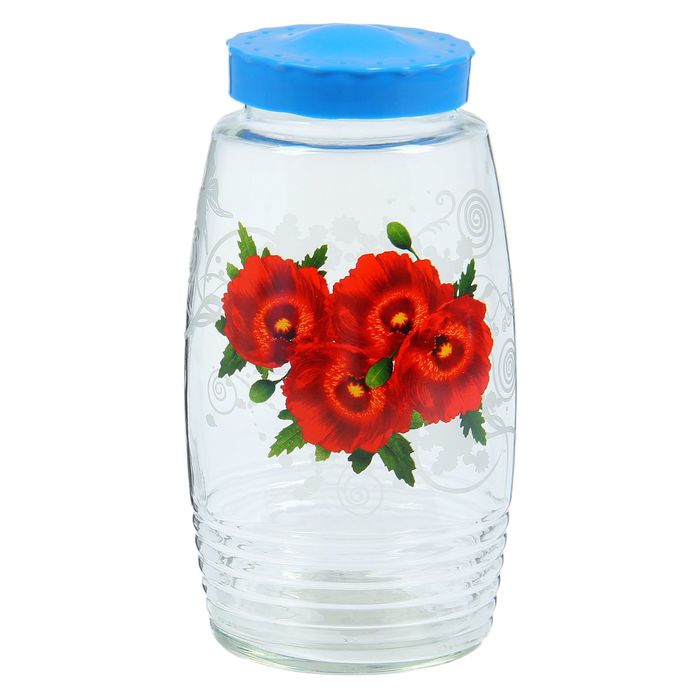 Банка для сыпучих продуктов 1,7 л "Цветочный", рисунок МИКС