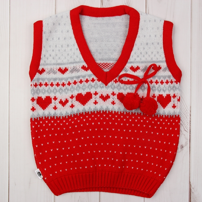 Жилет для девочки, рост 92-98 см, цвет красный 1647_М