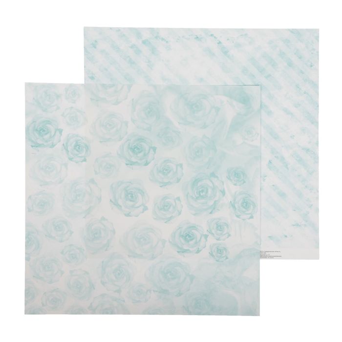 Бумага для скрапбукинга "Мятные бутоны" 30.5 х 30.5 см 180 г/м