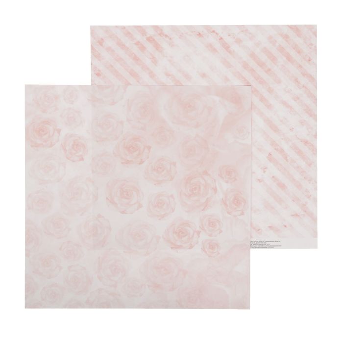 Бумага для скрапбукинга «Нежные розы», 30,5 х 30,5 см 180 г/м