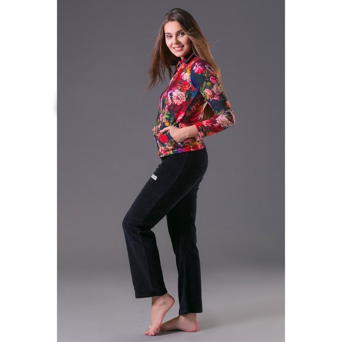 Костюм женский велюровый Влада цветы МИКС, р-р 44