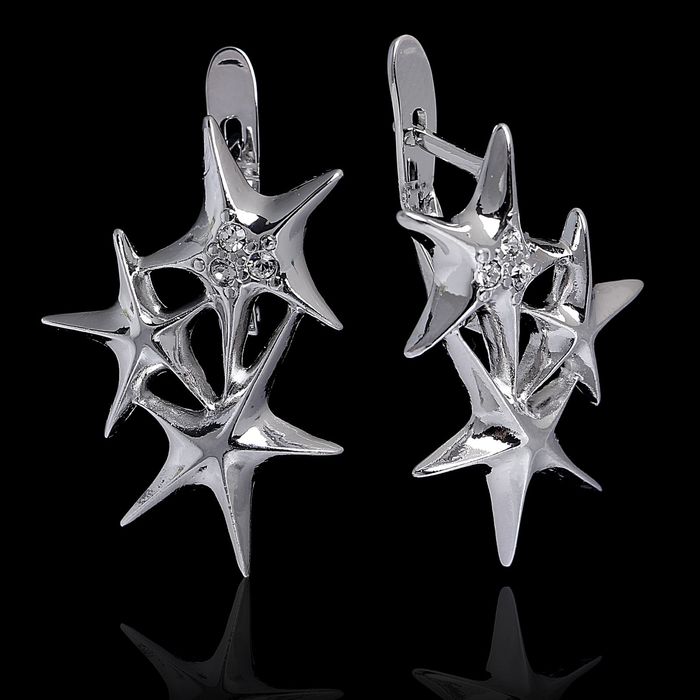 Серьги "Цефея", цвет белый в серебре