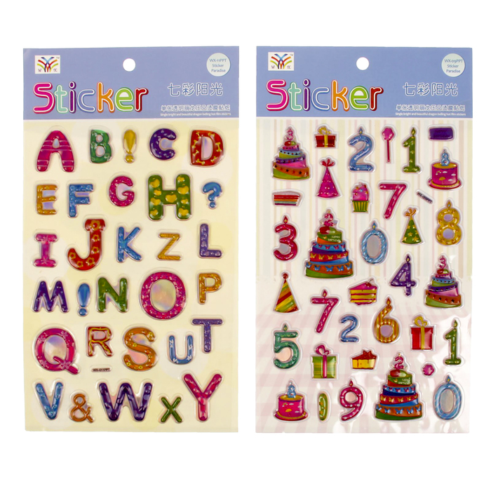 Наклейка пластик мягкая "Цифры/Буквы" МИКС 26х15 см