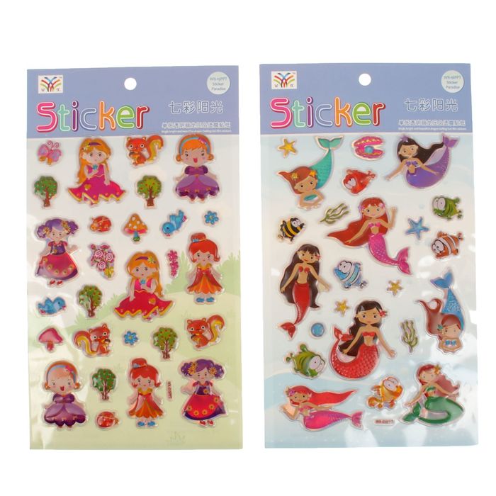 Наклейка пластик мягкая "Девочки" МИКС 26х15 см