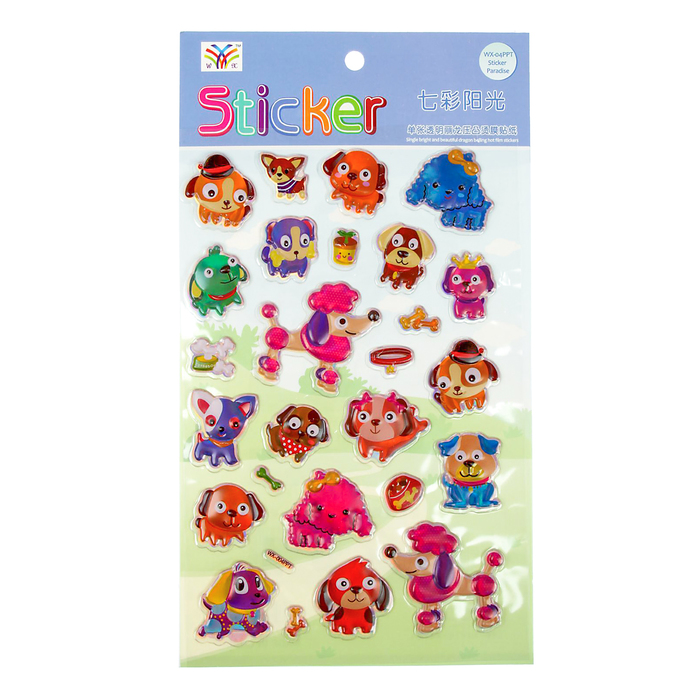 Наклейка пластик мягкая "Зверята" МИКС 26х15 см