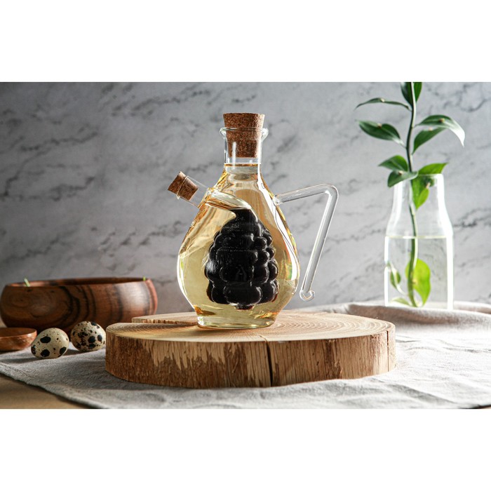 фото Бутыль стеклянная для соусов и масла 2 в 1 «фьюжн. виноград», 450/60 мл, 11×9,5×15,5 см