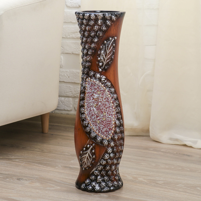 Ваза напольная "Бисерная" с розами, талия