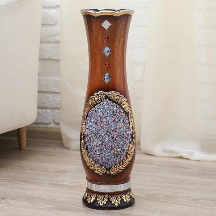 Ваза напольная "Бисерная" с ромбами, микс