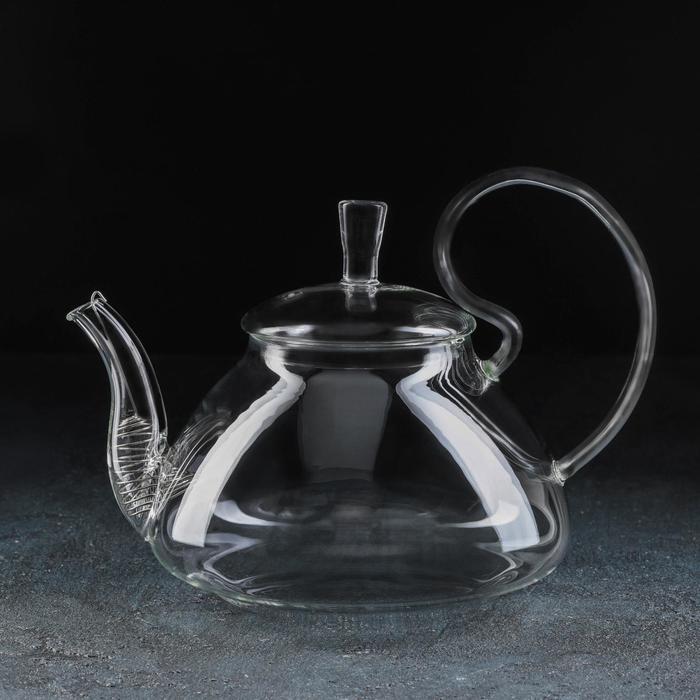 чайник стеклянный заварочный с металлическим ситом magistro созидание 1 л Чайник стеклянный заварочный с металлическим ситом Magistro, 1 л, 20,5×15 см