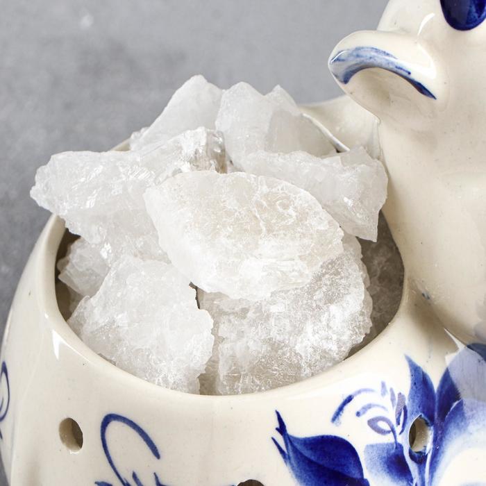 Светильник соляной "Коровка", гжель, керамика, 2-3 кг