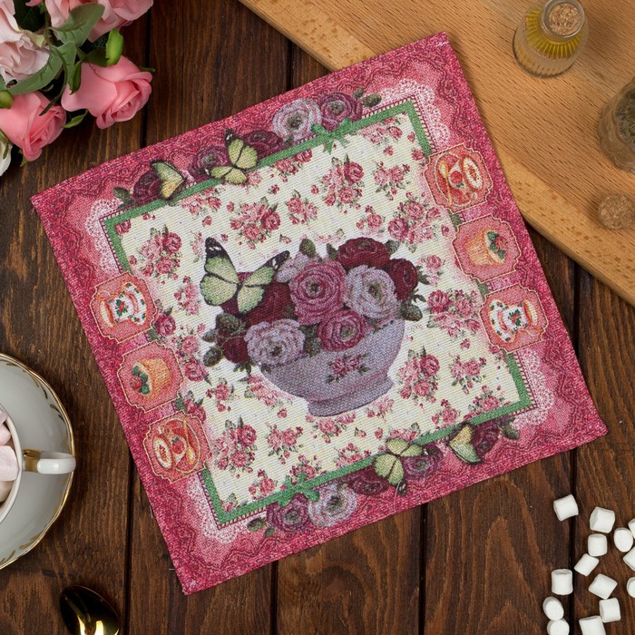 Салфетка "Доляна" Шанталь 30*30 см, 100% хлопок, рогожка 162 г/м2