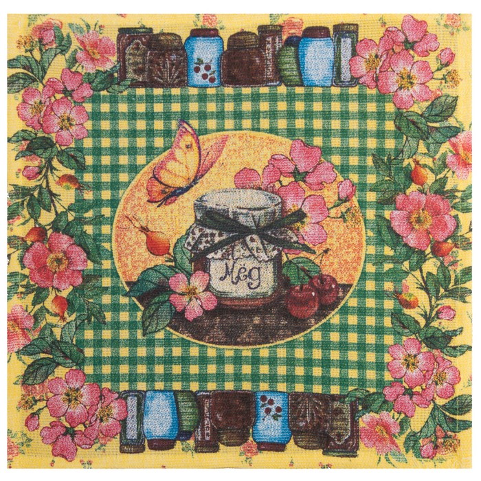 Салфетка "Доляна" Мёд 30*30 см, 100% хлопок, рогожка 162 г/м2