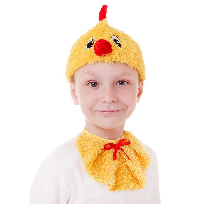 Комплект "Цыпленок" шапка, манишка. Размер шапки 52-55