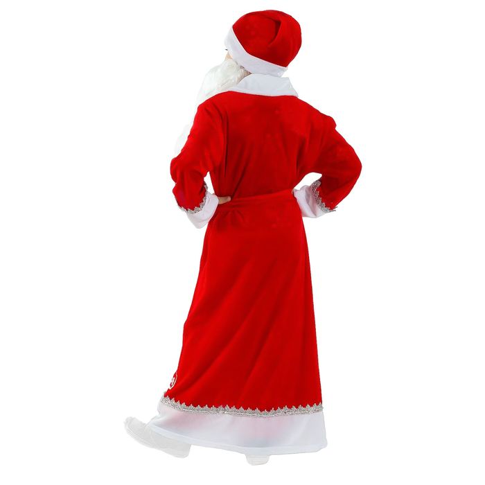 Детский карнавальный костюм "Дед Мороз", шуба, пояс, борода, шапка, р-р 30, рост 110-116 см