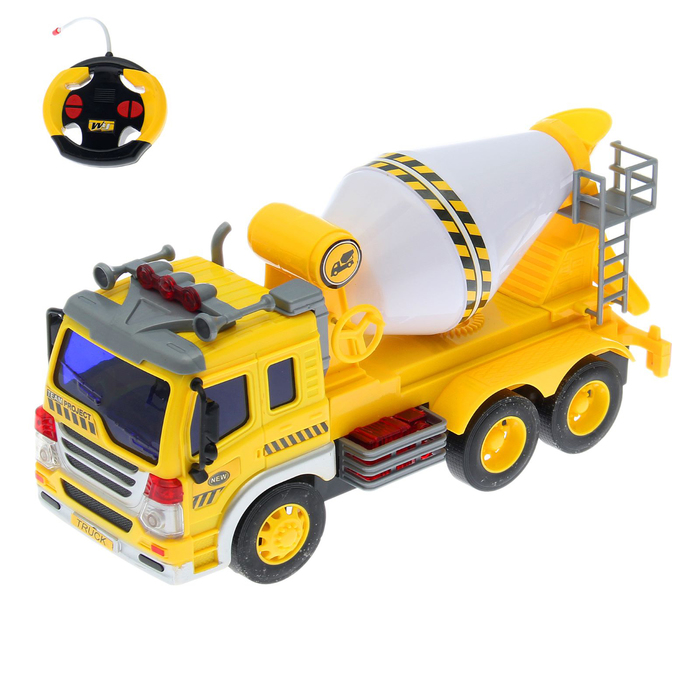 Машина радиоуправляемая "Бетономешалка", 1:16, световые эффекты, работает от батареек