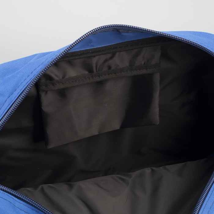 Сумка спортивная 44*23*30, 1 отдел на молнии, н/карман, длинный ремень, голубой