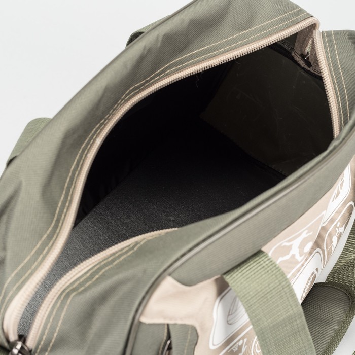 Сумка спортивная, отдел на молнии, наружный карман, длинный ремень, цвет хаки