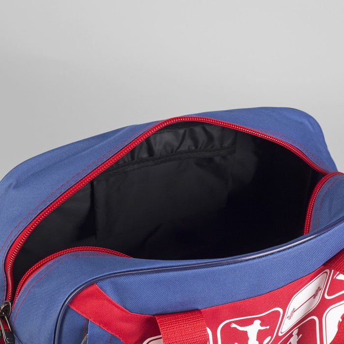 Сумка спортивная 44*23*30, 1 отдел на молнии, н/карман, длинный ремень, синий