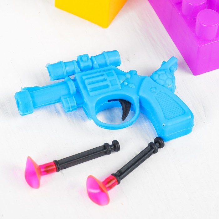 Стрелялка "Пистолет" 2 присоски, цвета МИКС