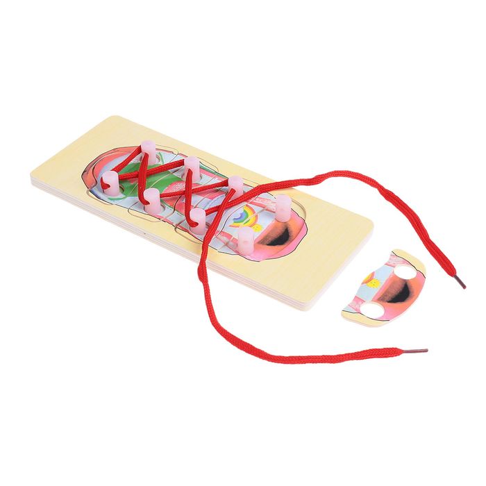 Шнуровка "Ботинок", 4 вкладыша и шнурок, МИКС
