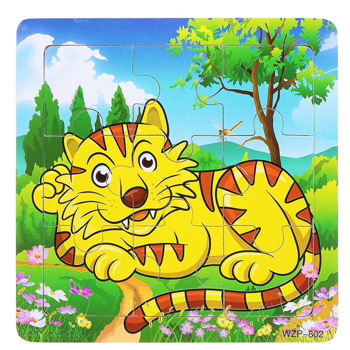 Пазл малый "Тигр", 9 элементов