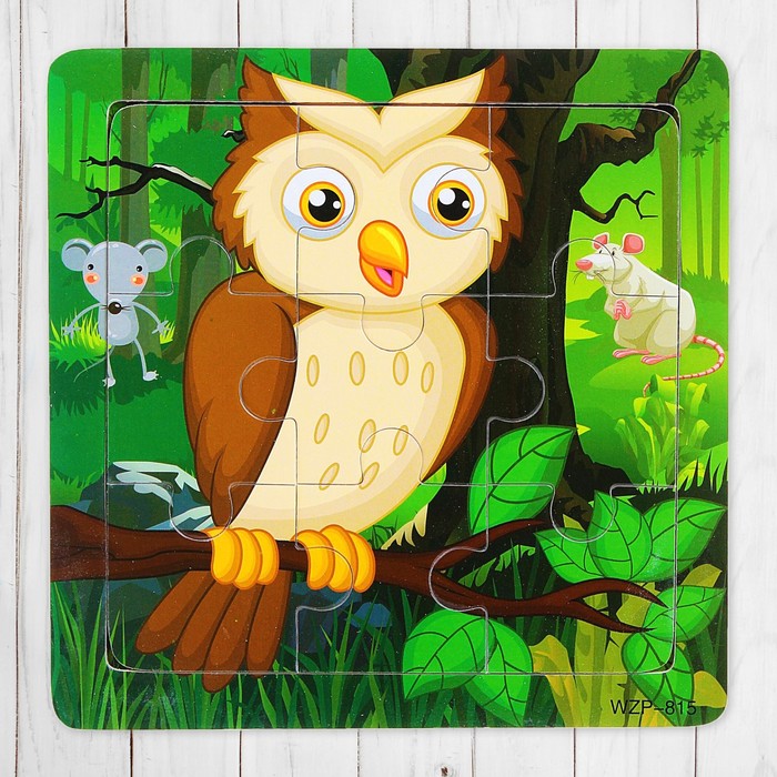 Пазл малый "Сова", 9 элементов