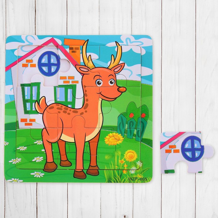 Пазл малый "Олень", 9 элементов