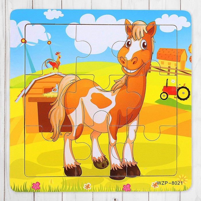 Пазл малый "Лошадь", 9 элементов