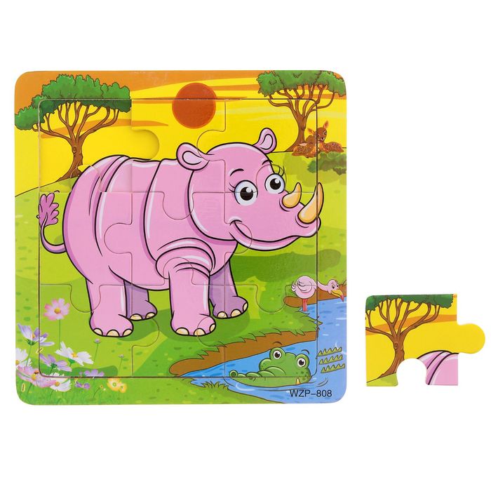 Пазл малый "Носорог", 9 элементов
