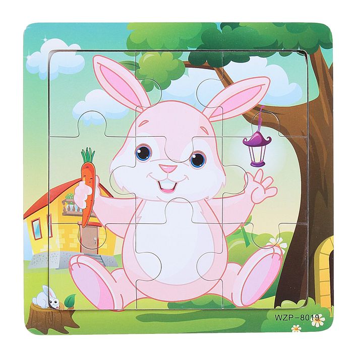Пазл малый "Зайка", 9 элементов