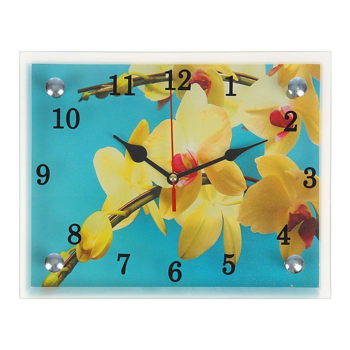 Часы настенные прямоугольные "Орхидея", 20х25 см