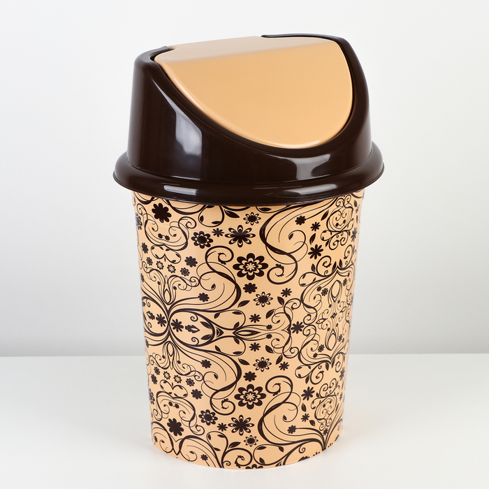 Ведро 14 л с плавающей крышкой "Элегант светлый"