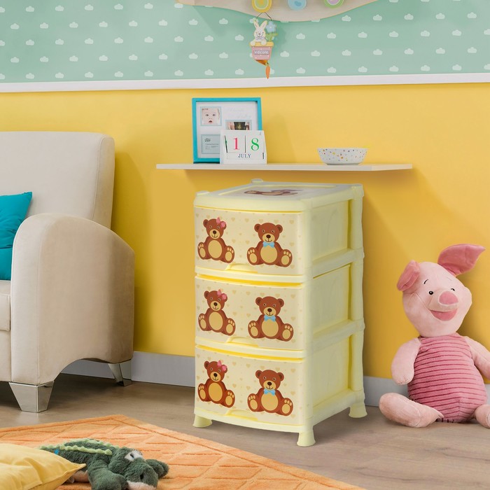 Комод 3-х секционный "Мишки"