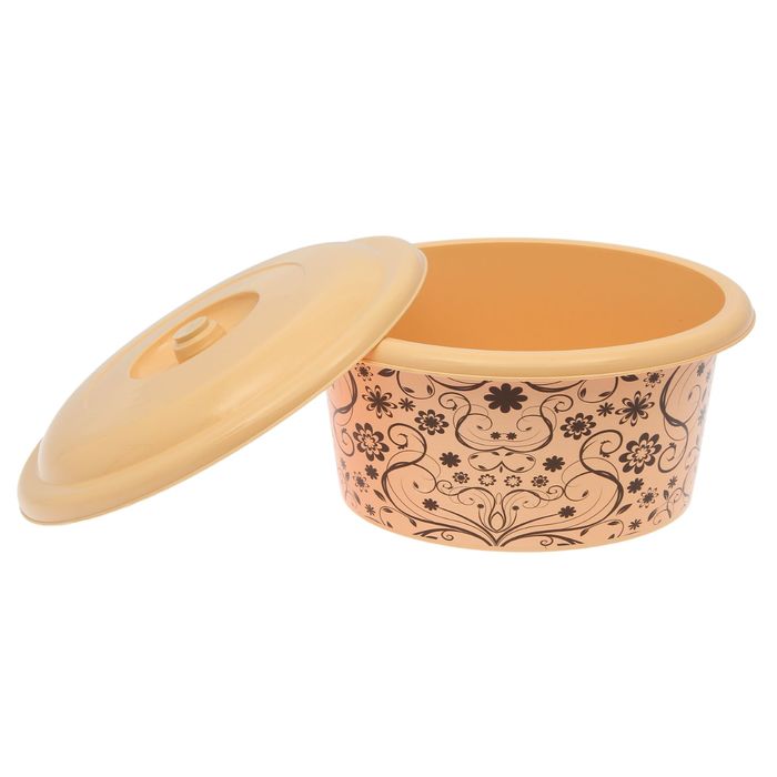 Таз 10 л, с крышкой "Элегант светлый"