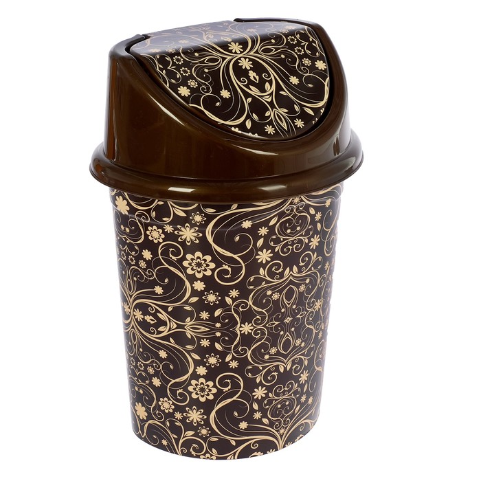 Ведро 8 л с плавающей крышкой "Элегант тёмный"