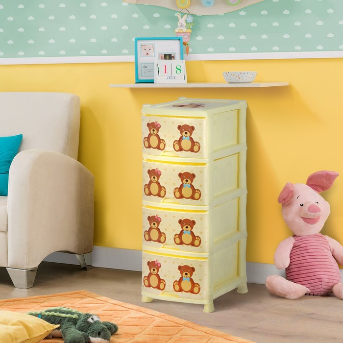 Комод «Мишки», 4 секции
