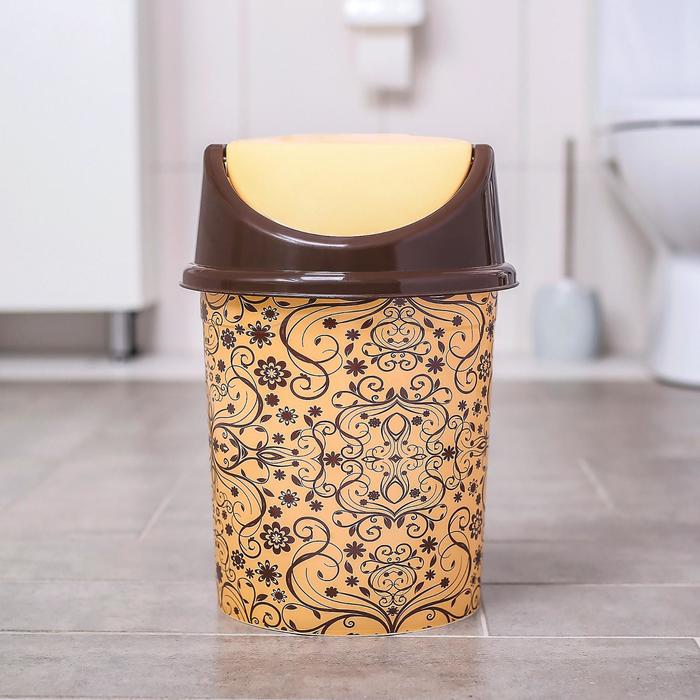 Ведро 8 л с плавающей крышкой "Элегант светлый"