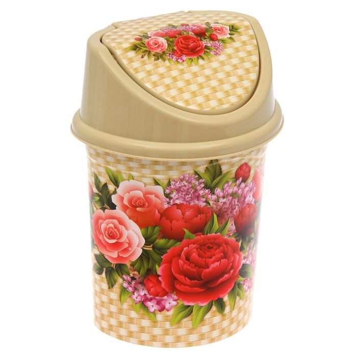 Ведро 14 л с плавающей крышкой "Букет"