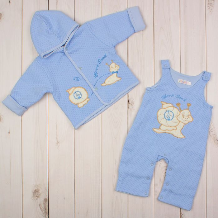 Комплект детский (курточка, комбинезон), рост 68 см, цвет голубой 13052_М