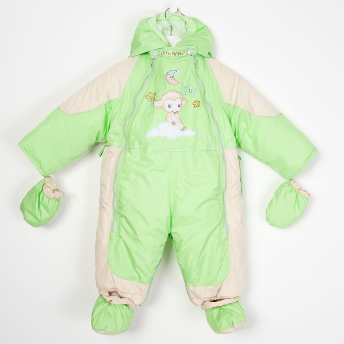 Комбинезон-трансформер меховой "Кроха", рост 86 см, цвет зелёный 13254_М