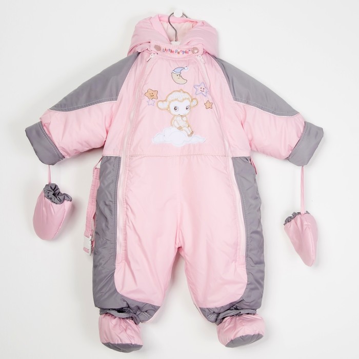 Комбинезон-трансформер меховой "Кроха", рост 86 см, цвет розовый 13256_М