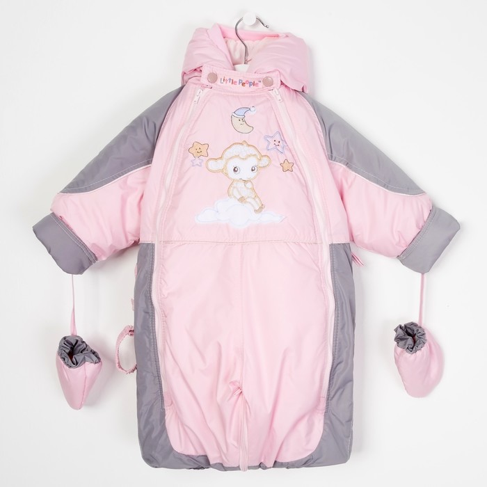 Комбинезон-трансформер меховой "Кроха", рост 86 см, цвет розовый 13256_М